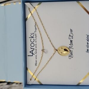 L.A. Rocks Silver Plated Mom Necklace set New in Box